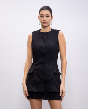 Faithfull Чорний жилет Jane Vest з льону FF3262BLK