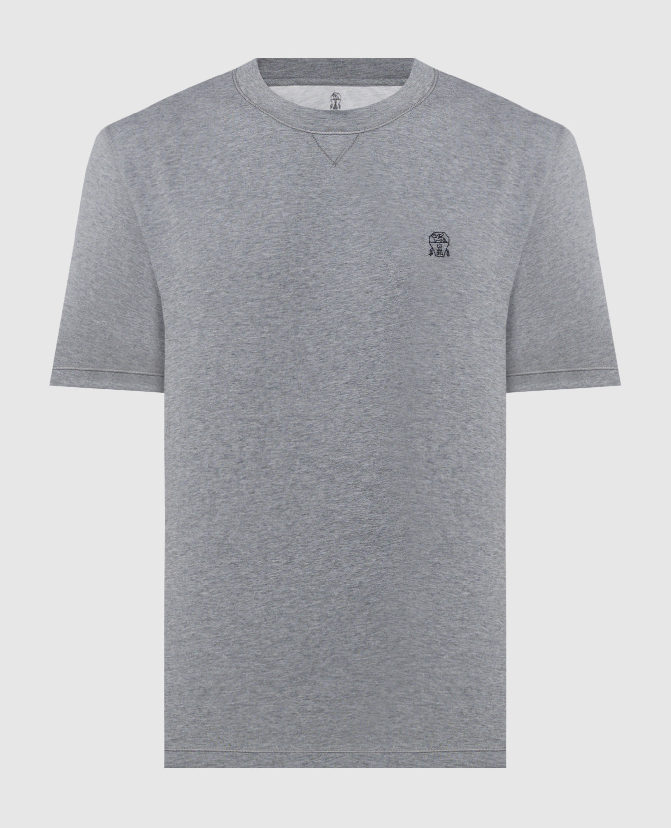 

Серая меланжевая футболка с вышивкой логотипа логотип, Серый, Футболки