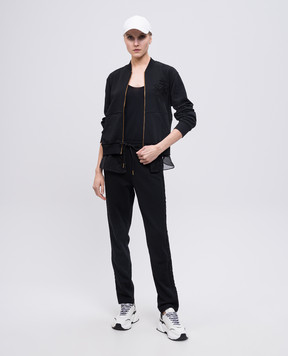Twinset Черная спортивная куртка двойной конструкции 251LL2HAA