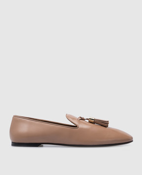 Giuseppe Zanotti Бежеві шкіряні лофери Amanda E560005005