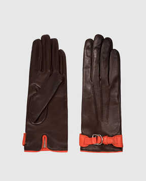 Sermoneta Gloves Коричневі замшеві рукавички B28