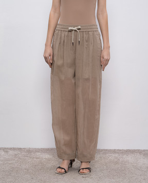 Brunello Cucinelli Бежевые брюки Track MH911VE799