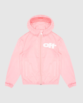 Off-White Дитяча рожева спортивна куртка з принтом логотипа OGEB004S25FAB001