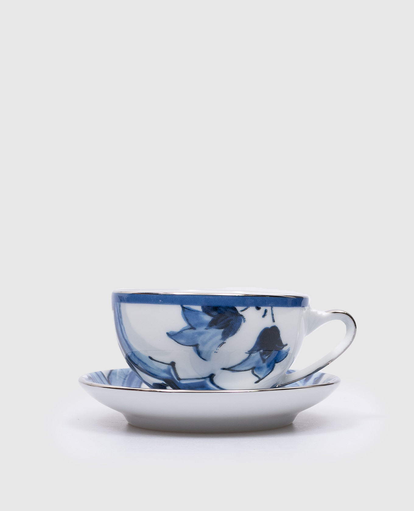 

Фарфоровый набор для чая из чашки и блюдца с брендированным принтом Blu Mediterraneo, Разноцветный, Посуда