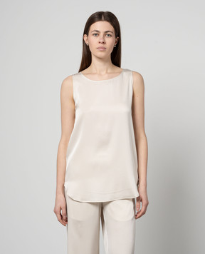 Allude Бежевый топ из шелка 24284002