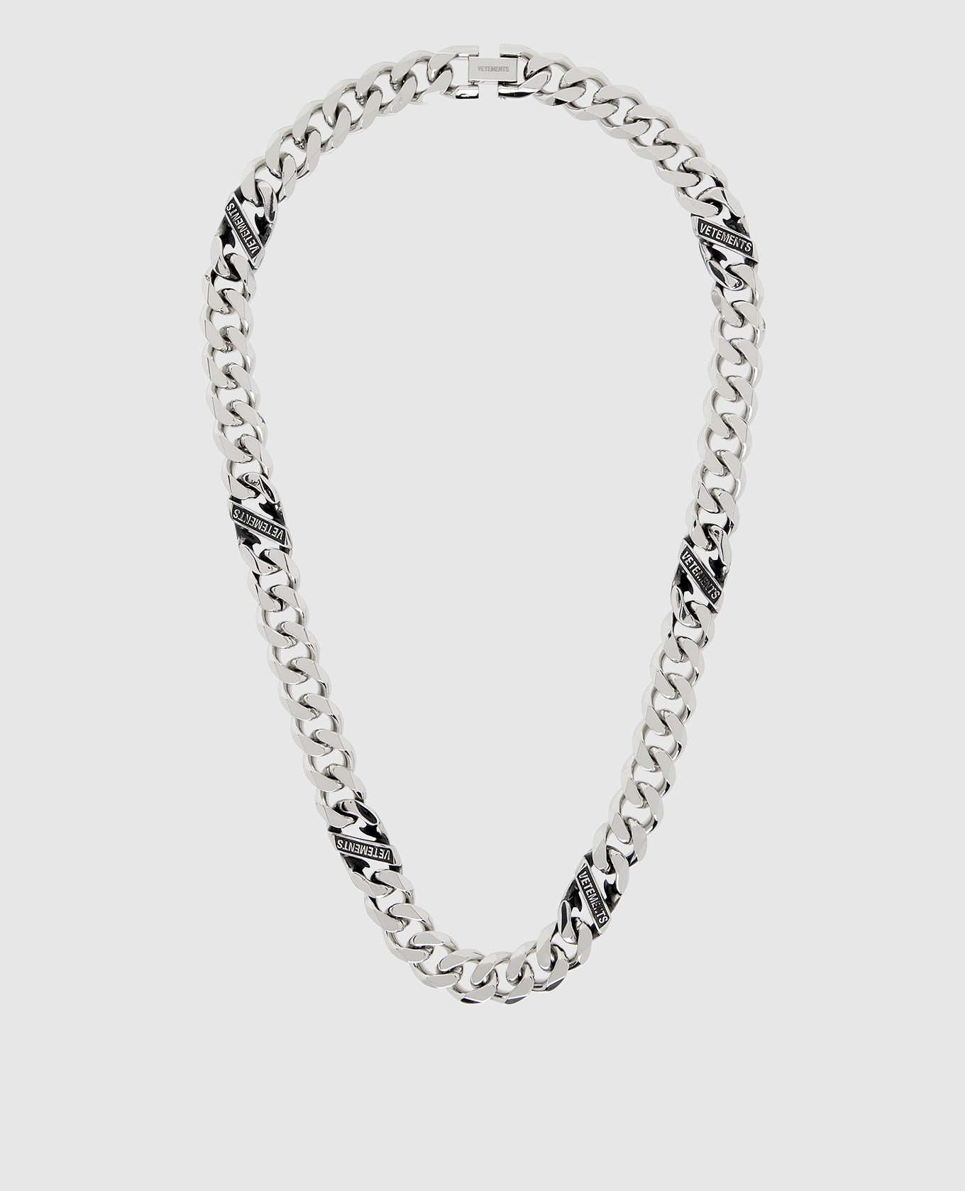 

Серебристая цепочка-колье с логотипом, Серебристый, Ожерелья