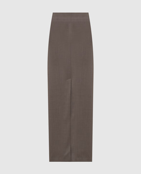 Brunello Cucinelli Бежева спідниця з вовною MPW07G3882