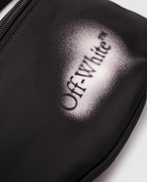 Off-White Детская черная поясная сумка с принтом логотипа в стиле Spray OBNO001S25FAB001