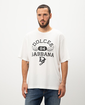 Dolce&Gabbana Белая футболка с принтом логотипа G8PN9ZG7NSN