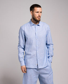 Zimmerli Блакитна сорочка з льоном 469723200