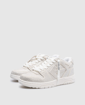 Off-White Білі замшеві кросівки Out Of Office з кристалами OWIA259C99LEA015
