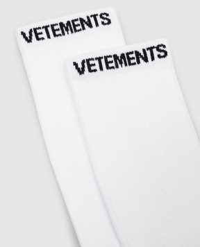 Vetements Білі шкарпетки з логотипом UA66SO100Wm