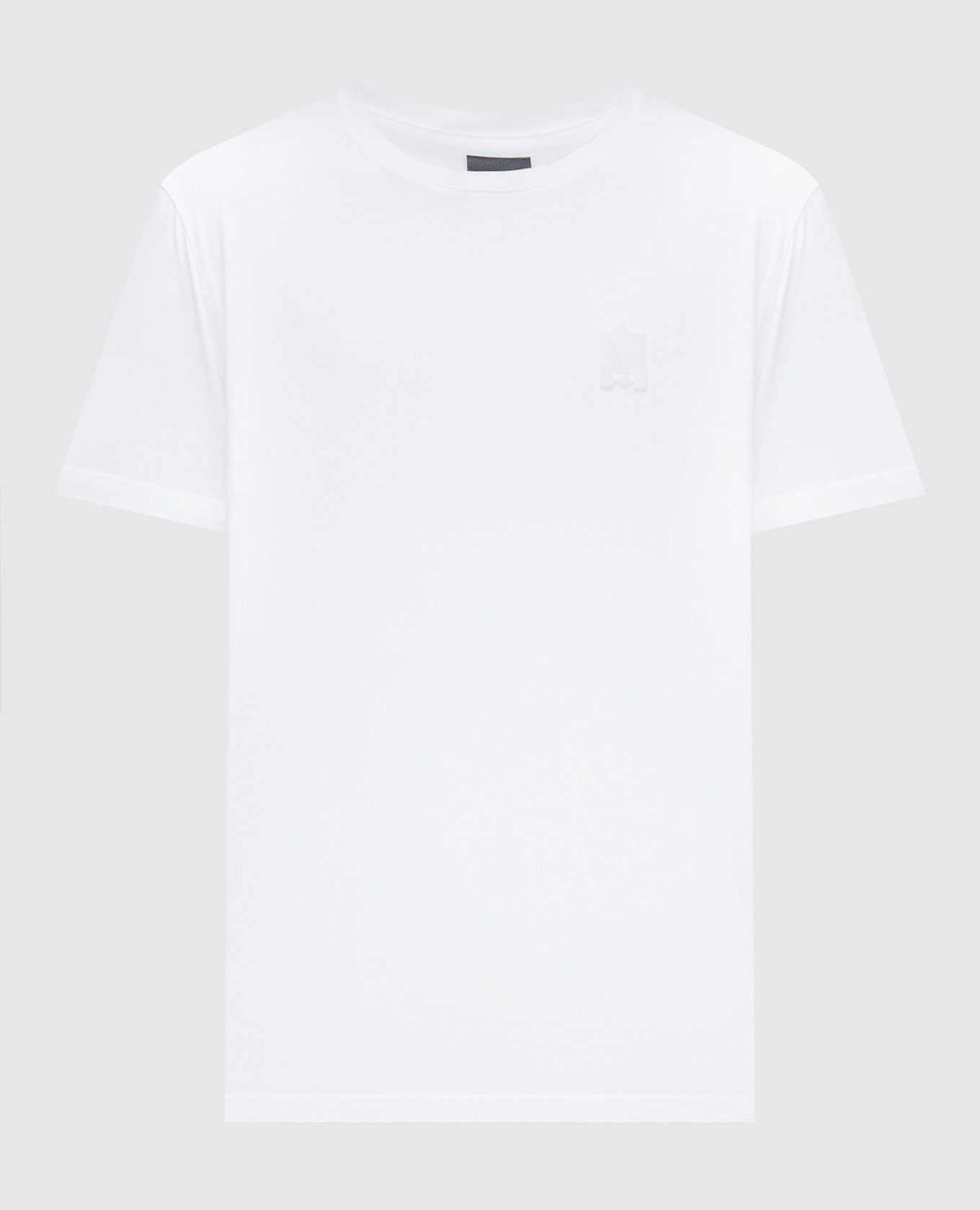Белая футболка с фактурной эмблемой логотипа