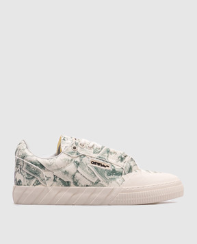 Off-White Бежевые кеды VULCANIZED в принт с логотипом OMIA296S25FAB001