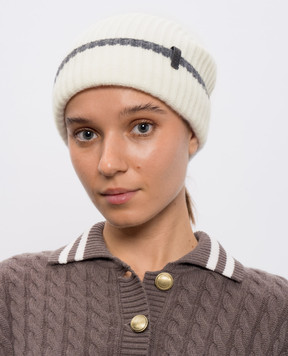 Brunello Cucinelli Біла шапка з кашеміру M12504979