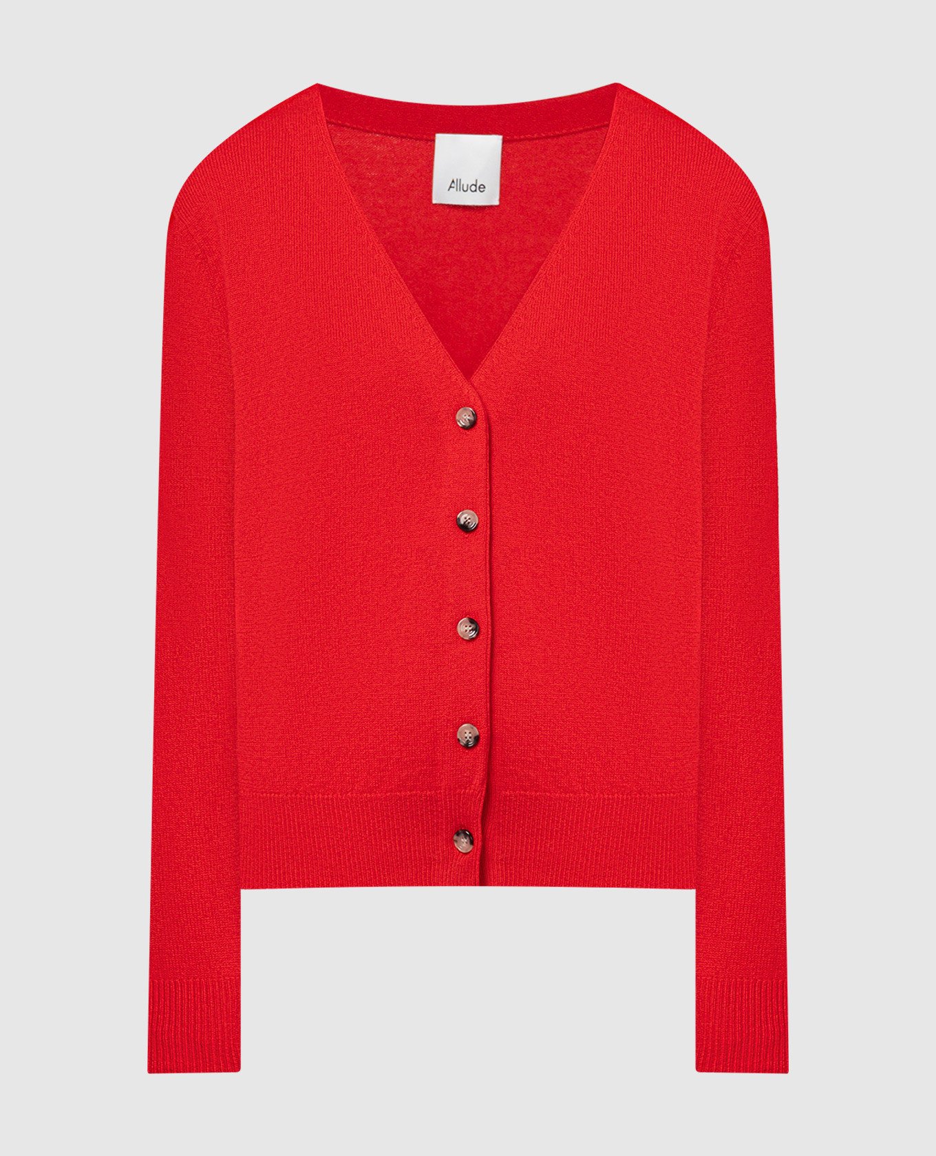 Red wool and cashmere cardigan