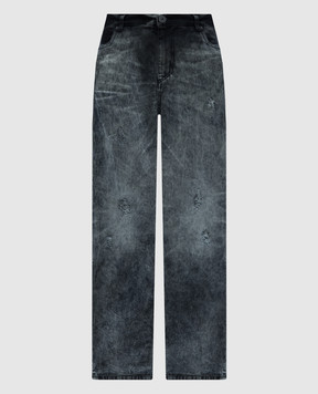 Balmain Сірі джинси з проріхами з логотипом CH1MI065DE01