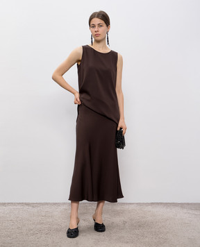 Allude Коричневая юбка из шелка 25584005
