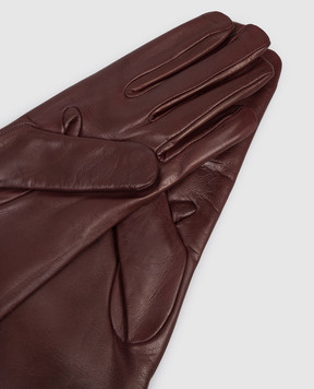 Sermoneta Gloves Бордові шкіряні рукавички B304BT
