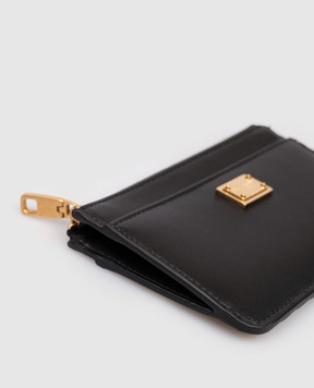 Dolce&Gabbana Чорний шкіряний картхолдер з логотипом BI1261A9S25