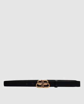 Balenciaga Чорний шкіряний ремінь з емблемою 5816901CH04