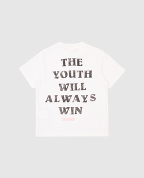 Off-White Дитяча біла футболка Youth з принтом OBAA002S25JER00F