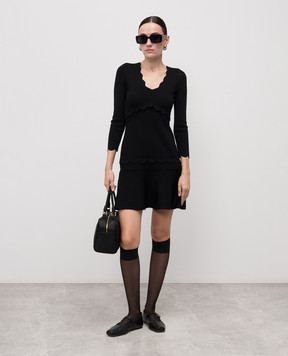 Twinset Чорна сукня міні з логотипом 252TP3041