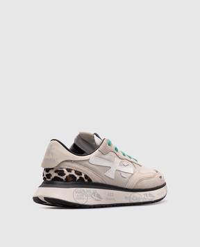Premiata Бежевые комбинированные кроссовки LAURYN с логотипом LAURYN7480