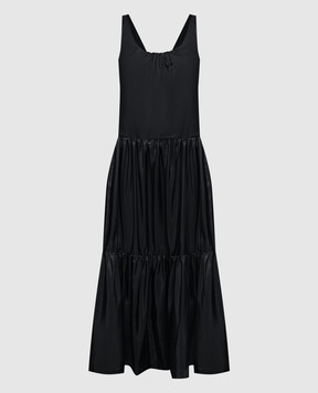 Solotre Черное платье из шелка M1B0088