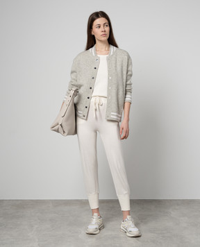Allude Белые джогеры с шелком и кашемиром 24262024