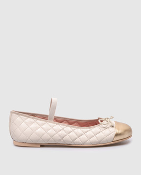 Pretty Ballerinas Дитячі шкіряні бежеві балетки Hannah 48405