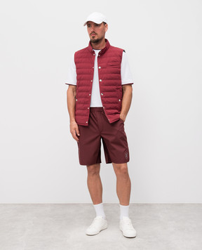 Brunello Cucinelli Бордовый стеганый пуховой жилет MM4911711