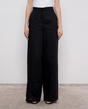 Max Mara Черные брюки GARIBO из льна GARIBO