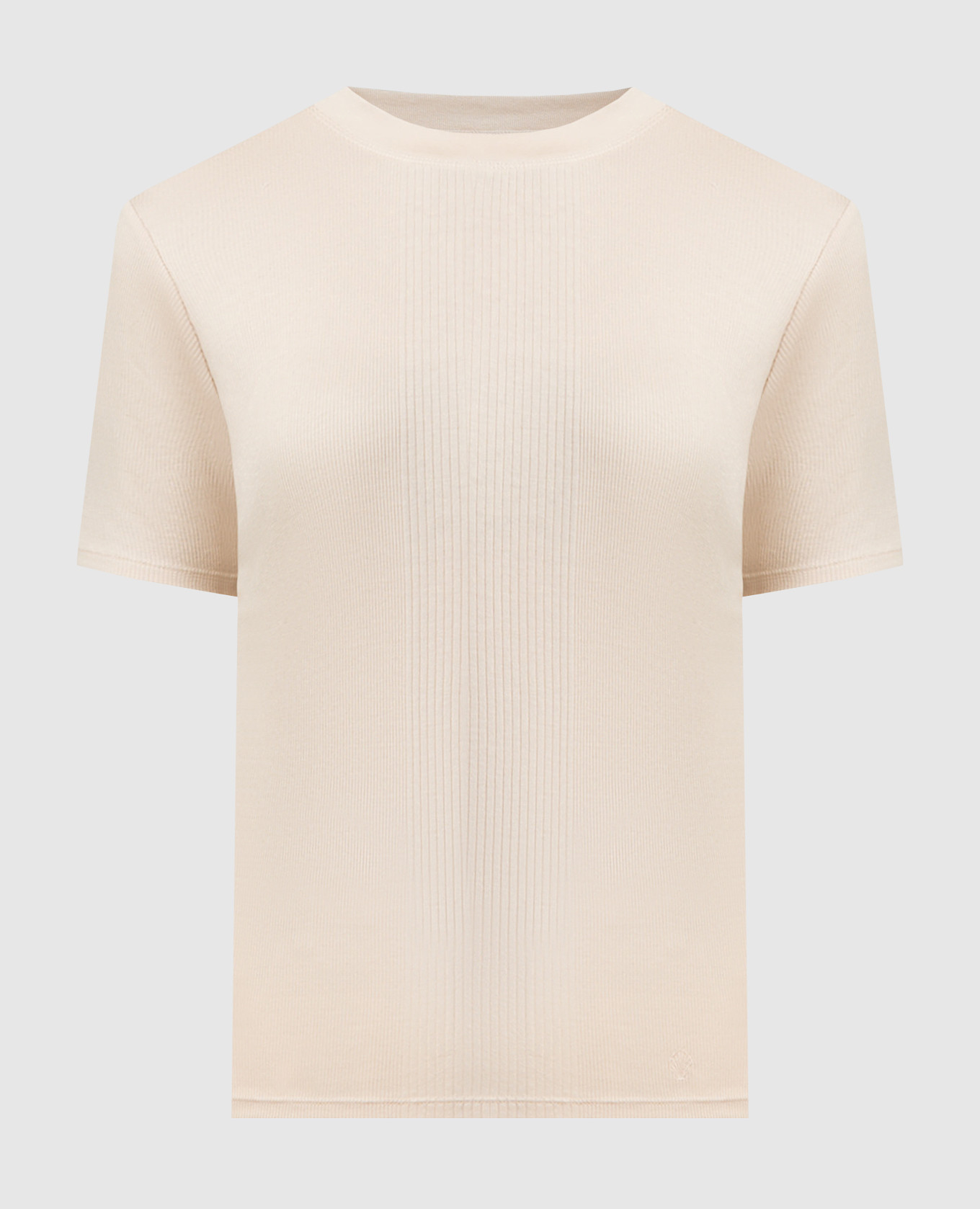 AVALYN beige t-shirt with a logo print