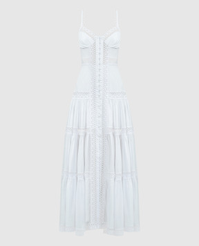 Charo Ruiz Белое платье-рубашка Ardele с кружевом 241641
