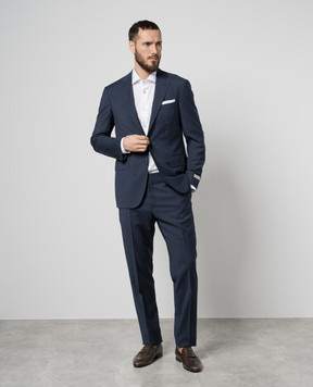 Canali Синий костюм из шерсти AA050101327033