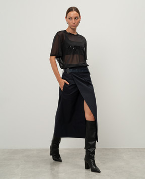 Helmut Lang Синя спідниця міді на запах O05HW301