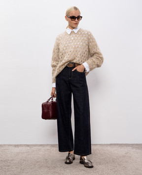 Brunello Cucinelli Чорні джинси з патчем логотипа ML134P4021