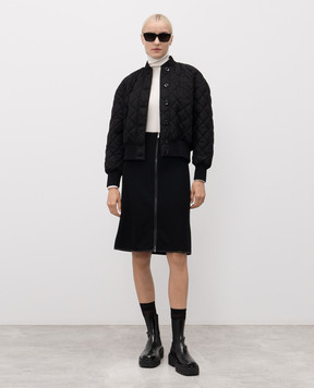 Jil Sander Чорний стьобаний бомбер з вишивкою монограми логотипа J02SW0027J65338