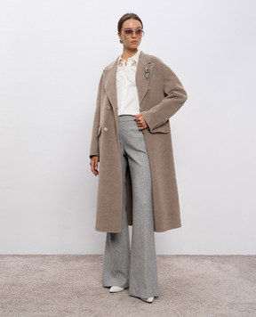 Ermanno Scervino Белая блуза из шелка с кружевом D472K342HKC