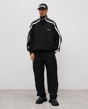 Vetements Чорна спортивна куртка з вишивкою логотипа UH76GJ300Bm