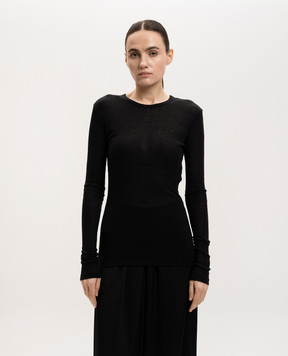 Ann Demeulemeester Черный лонгслив в рубчик B0011488FA570