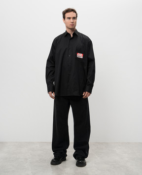 Vetements Черная рубашка с принтом логотипа UA66SH450B