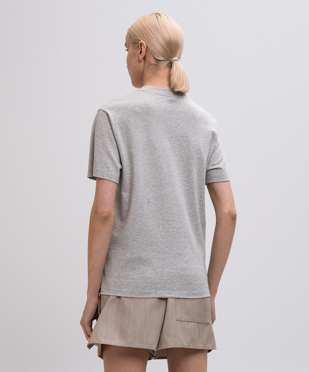 Ami Paris Сіра меланжева футболка з емблемою BFUTS035724w зображення 4