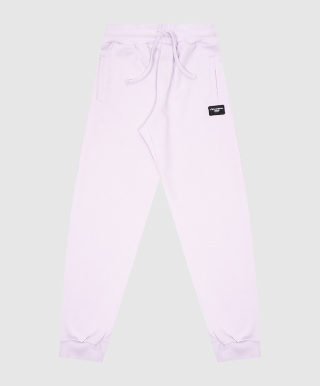 

Детские фиолетовые джогеры с нашивкой логотипа, Фиолетовый, Брюки джоггеры