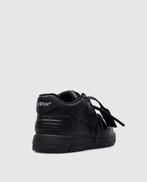 Off-White Черные кожаные кроссовки OUT OF OFFICE OMIA189C99LEA013