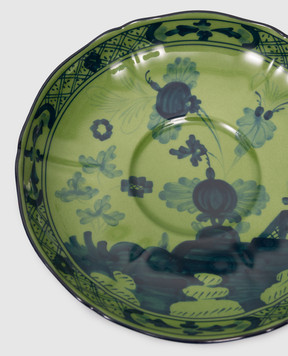 Ginori 1735 Зеленое чайное фарфоровое блюдце Oriente Italiano 003RG00FPT401010150236