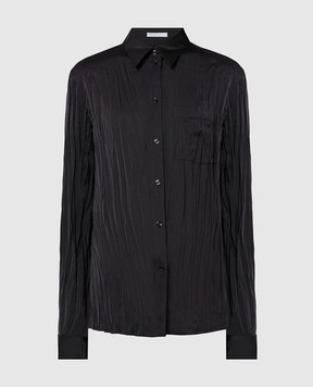 Helmut Lang Чорна блуза з ефектом жатки O01HW520