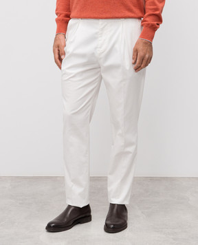 Brunello Cucinelli Белые брюки с логотипом патча M289L3030F