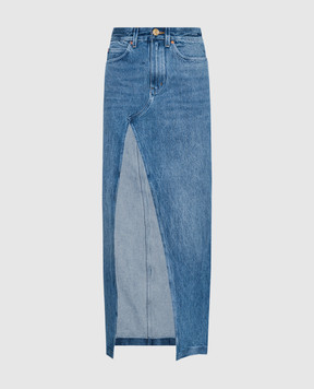 Alexander Wang Синя джинсова спідниця з фігурним розрізом 1WC1245250